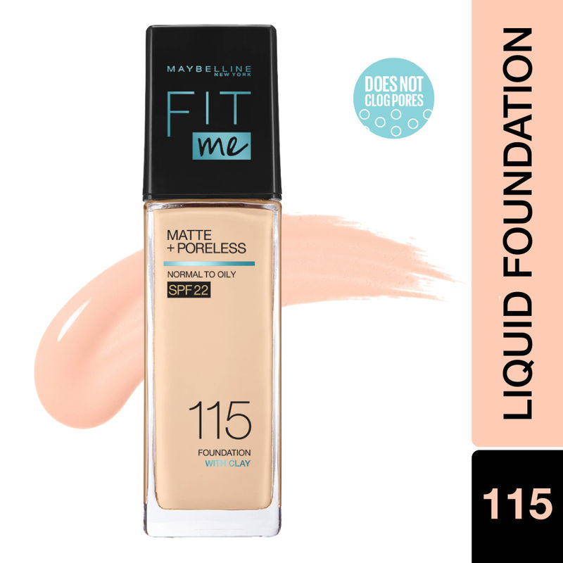 Maybelline New York Fit Me Matte+Poreless Liquid Foundation With Clay - 115 Ivory